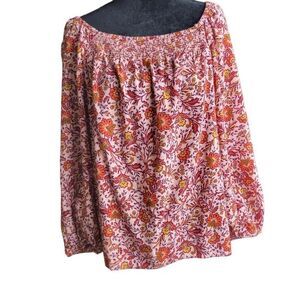 Lot of 2 St Johns Bay Long Sleeve Rouched Neckline Womens Tops Sz Lg‎